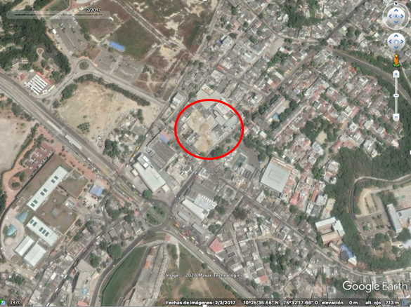 Fotografía de Google Earth en febrero de 2017. Evidencia que a esa fecha, Aquarela no había comenzado a construirse.