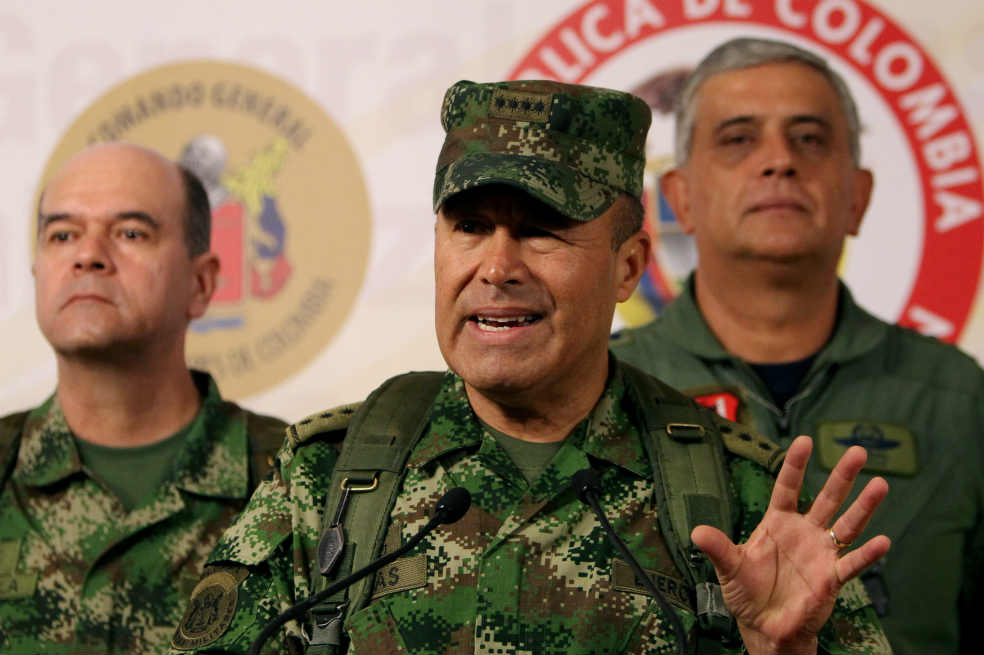El comandante de las Fuerzas Militares, general Alejandro Navas, quien reiteró la decisión del Gobierno de no bajar la guardia militar ante las Farc. / EFE