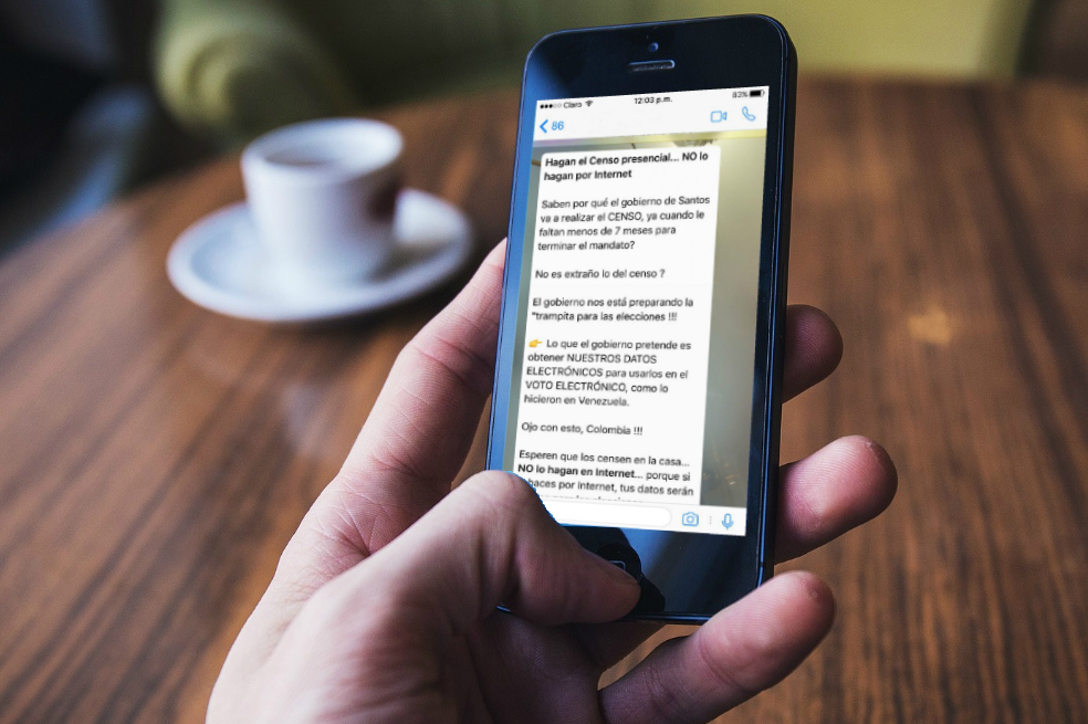 “No hagan el censo por internet”, la cadena de Whatsapp que desmiente la Registraduría