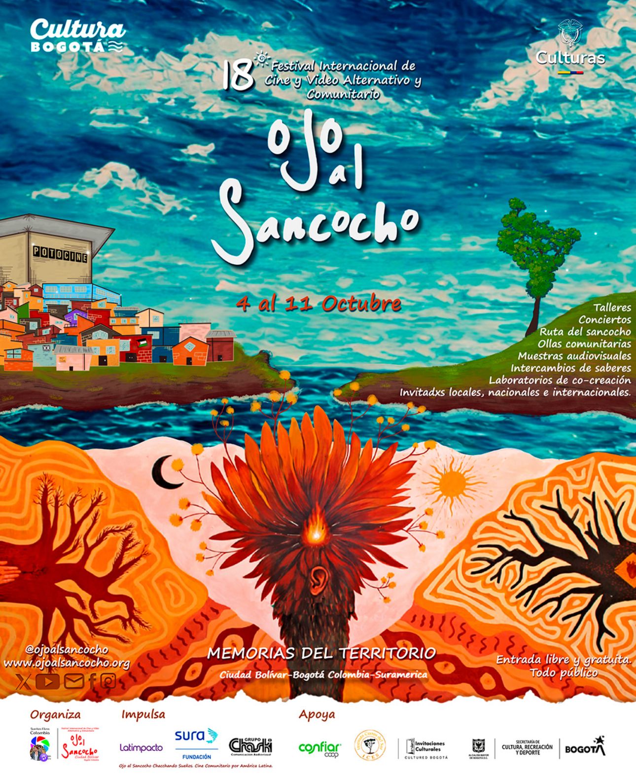 Asista al Festival de Cine “Ojo al sancocho”: cine, talleres y ollas comunitarias
