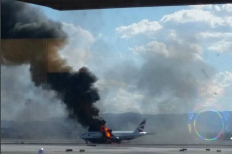 Avión de British Airways se prende fuego en aeropuerto de Las Vegas