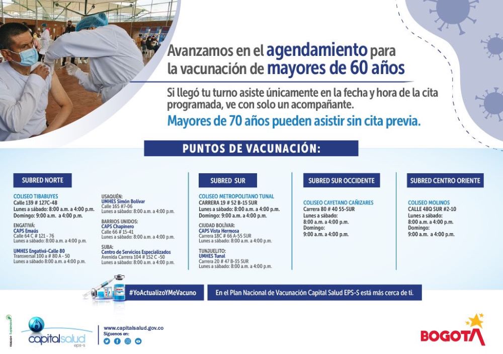 ¿Cuáles son las vacunas contra COVID-19 disponibles este domingo en Bogotá?