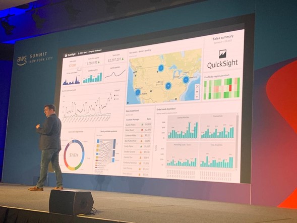 Amazon QuickSight, el cual permite entregar estadísticas y gráficas casi que sobre cualquier información.