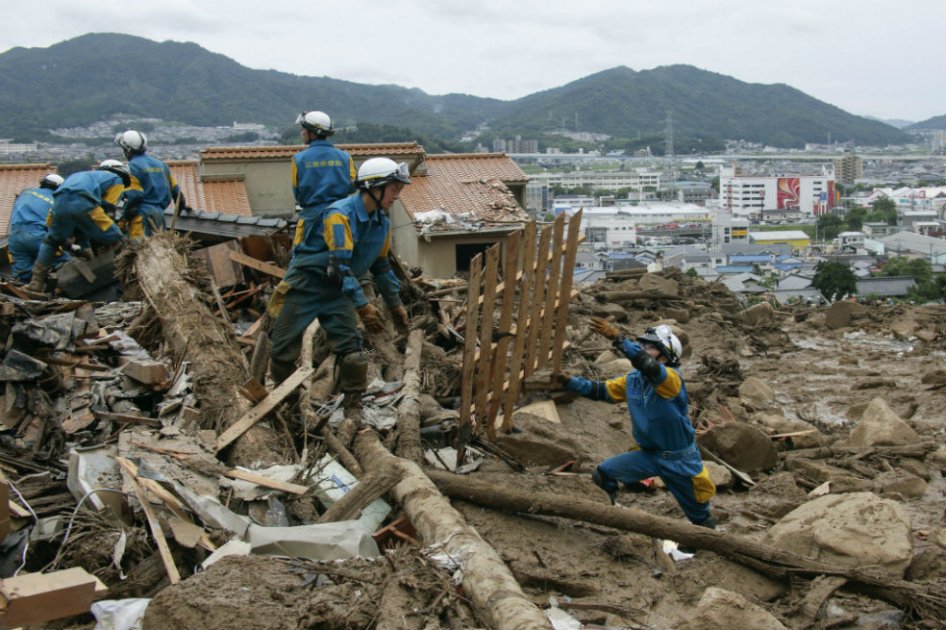 Así quedó Hiroshima luego de las fuertes lluvias que provocaron varios deslizamientos de tierra. /EFE