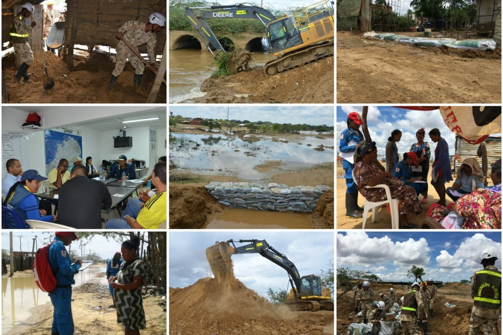 En medio de las precipitaciones, en este momento se realiza la onceava versión del taller Construyendo País en Uribia, La Guajira.  / Tomado del Twitter @UNGRD