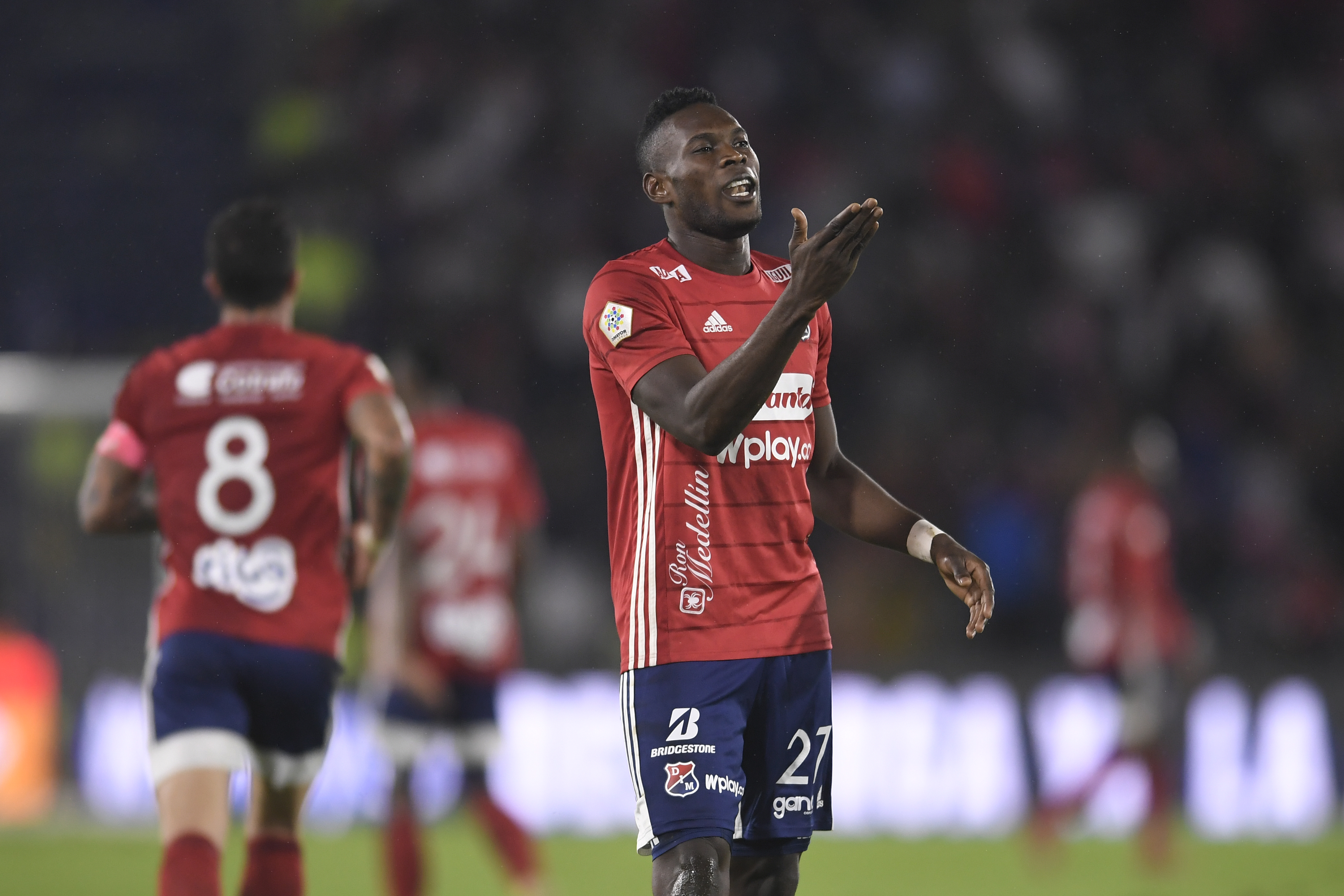 Futbolista colombiano, delantero de Medellín en el partido ante Millonarios por la fecha doce de la Liga Betplay 2022-II.