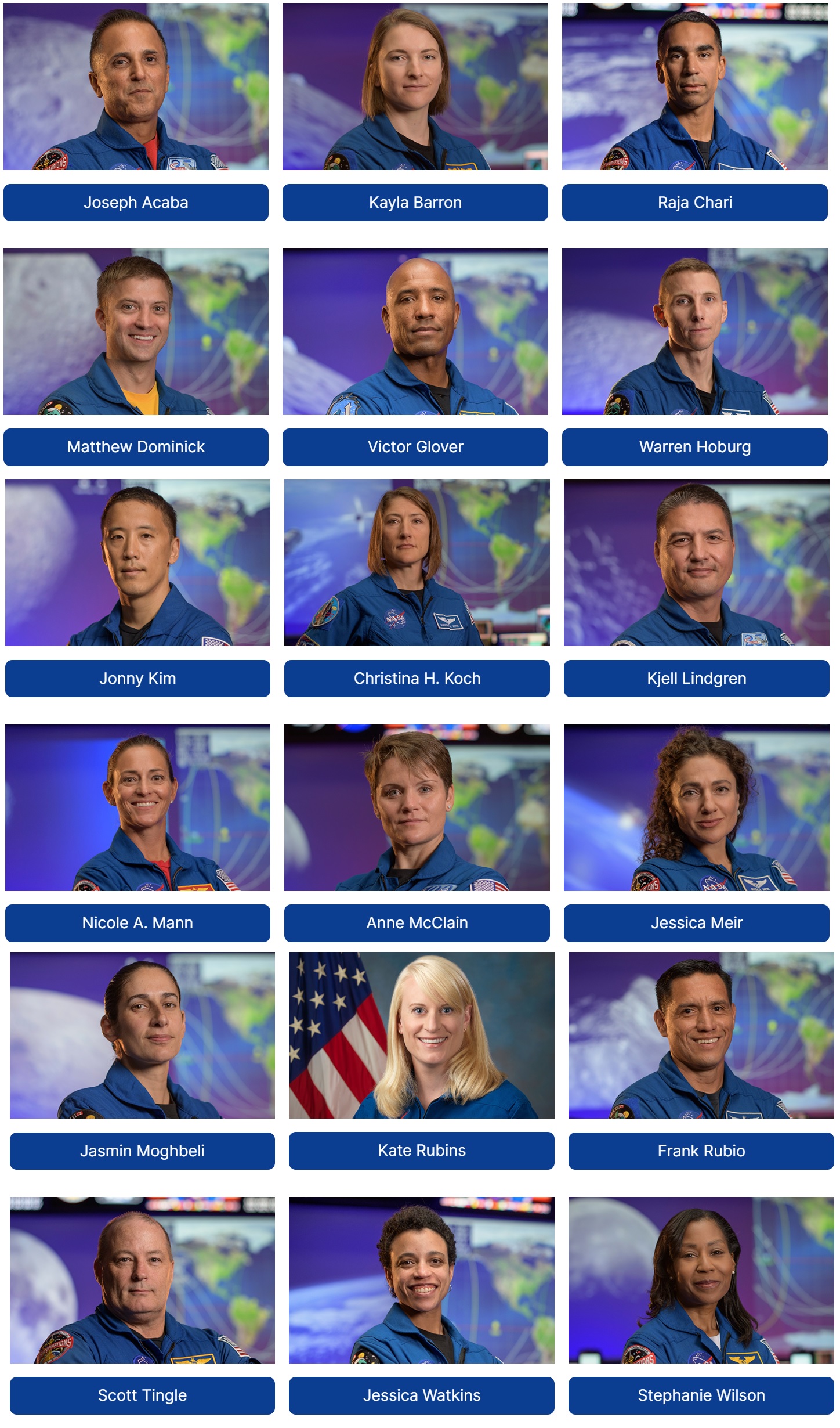 Estos son los y las astronautas que hacen parte de la misión Artemis, de la NASA.