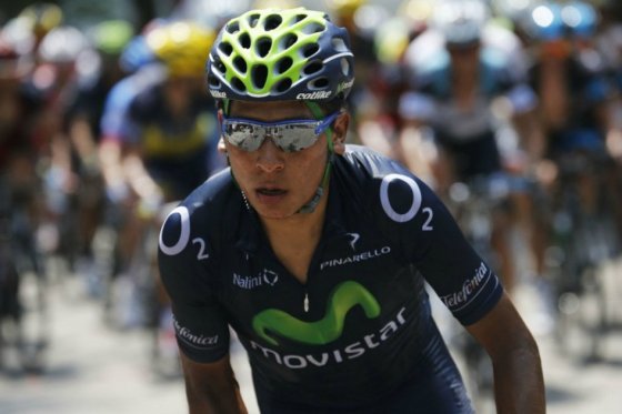 Nairo Quintana, pedalista colombiano de Movistar. Foto: AFP