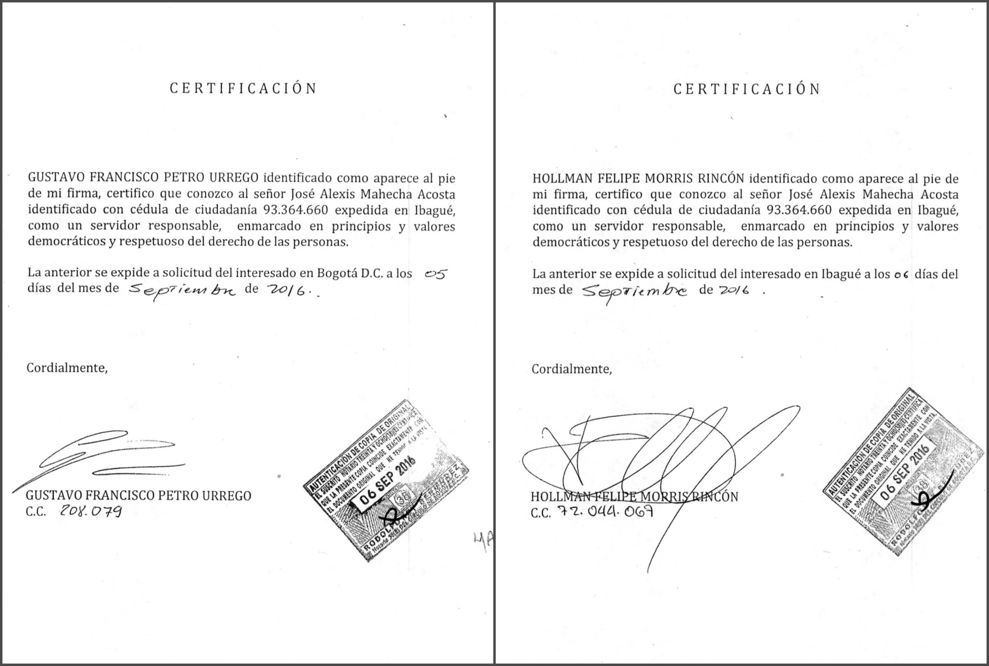 Certificaciones Mahecha