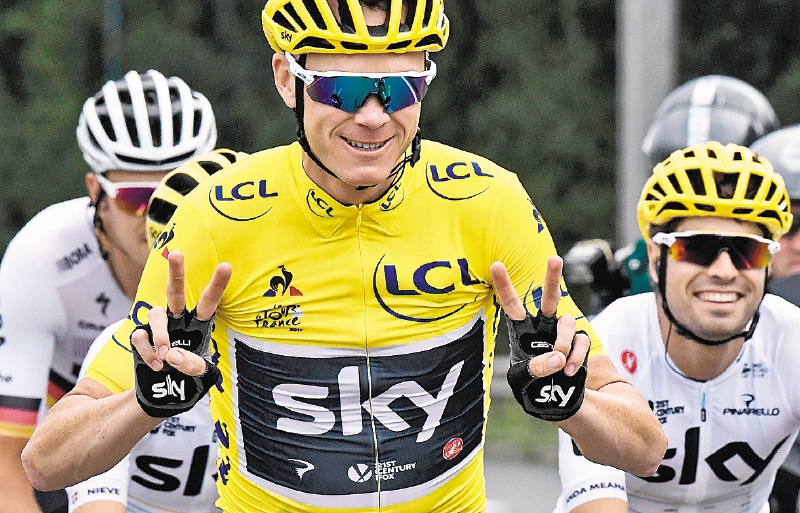 Froome ganó cuatro Tour de Francia en el Team Sky. AFP