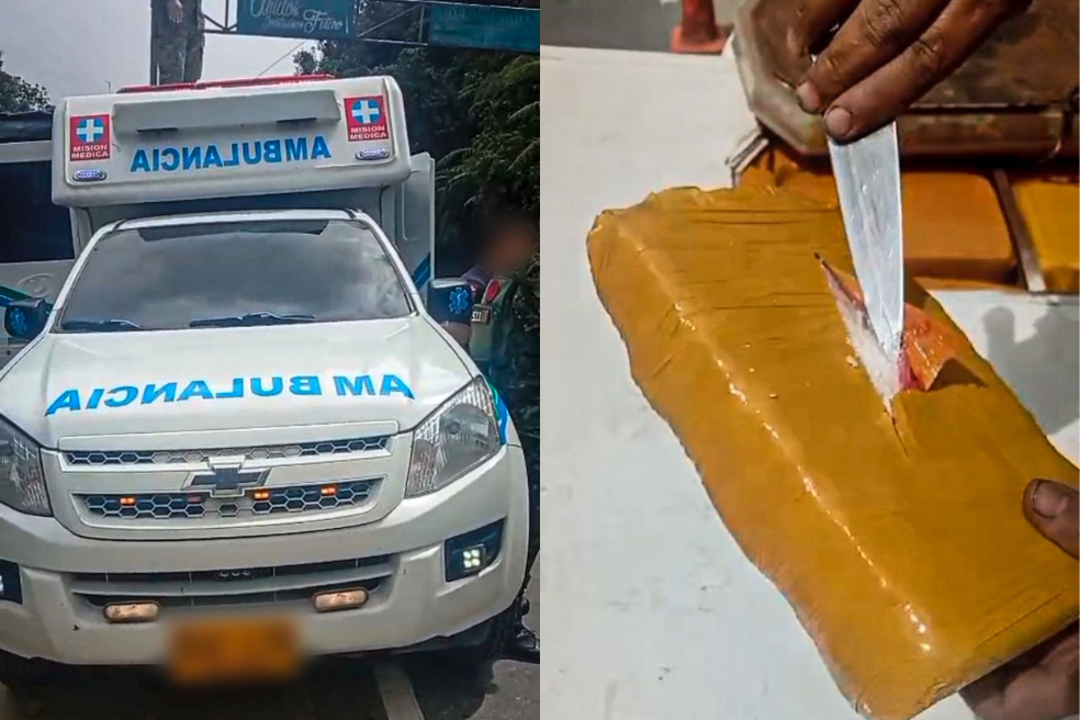 Incautan 207 kilos de cocaína escondidos en una ambulancia en Pitalito (Huila)