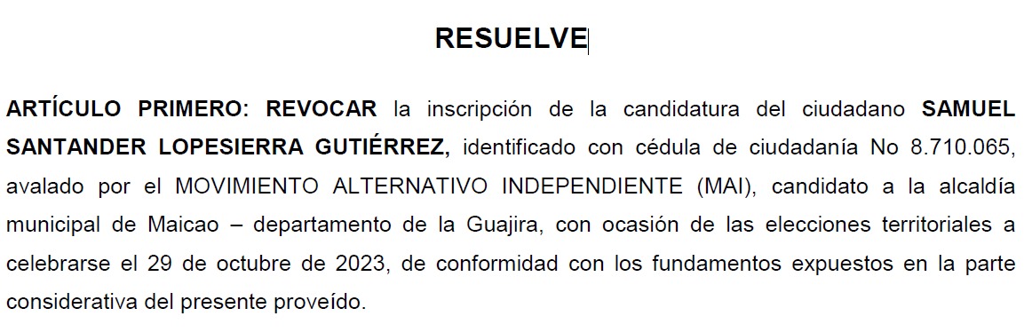 CNE revoca candidatura de Hombre Marlboro.