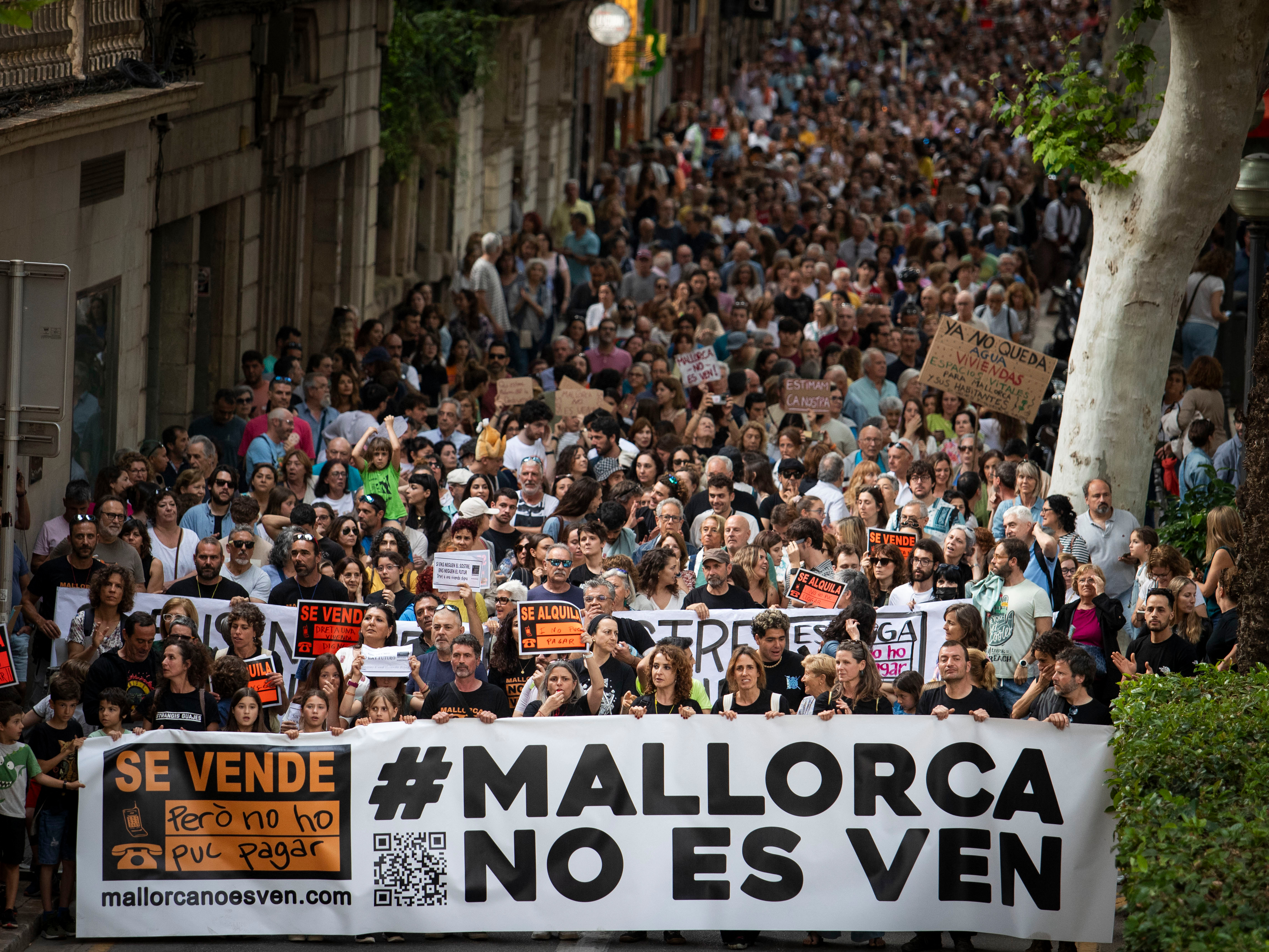 Los manifestantes recorrieron el centro de Palma.