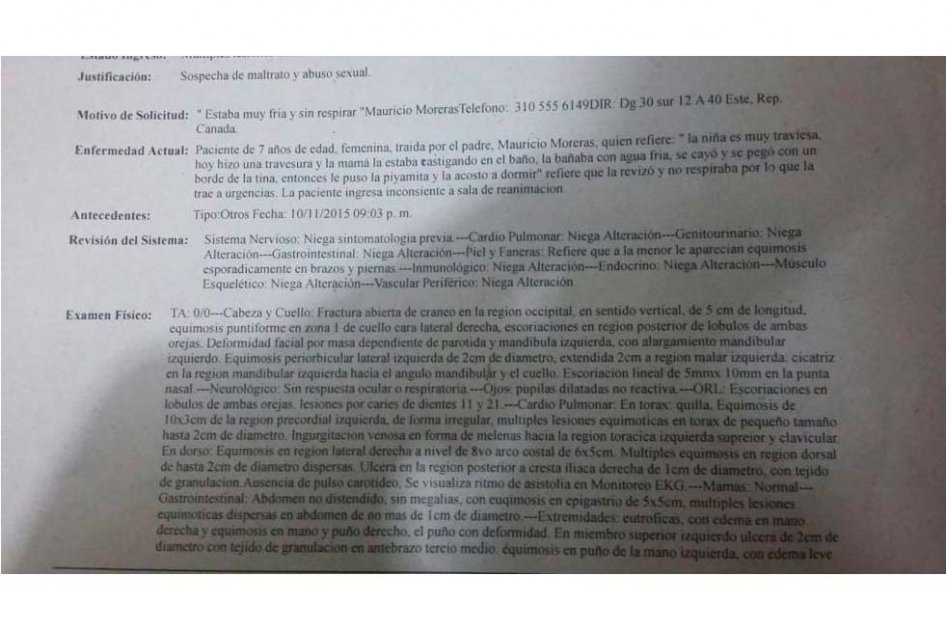 Investigan a taxista en Bogotá por presunto maltrato a su hija que le habría causado la muerte
