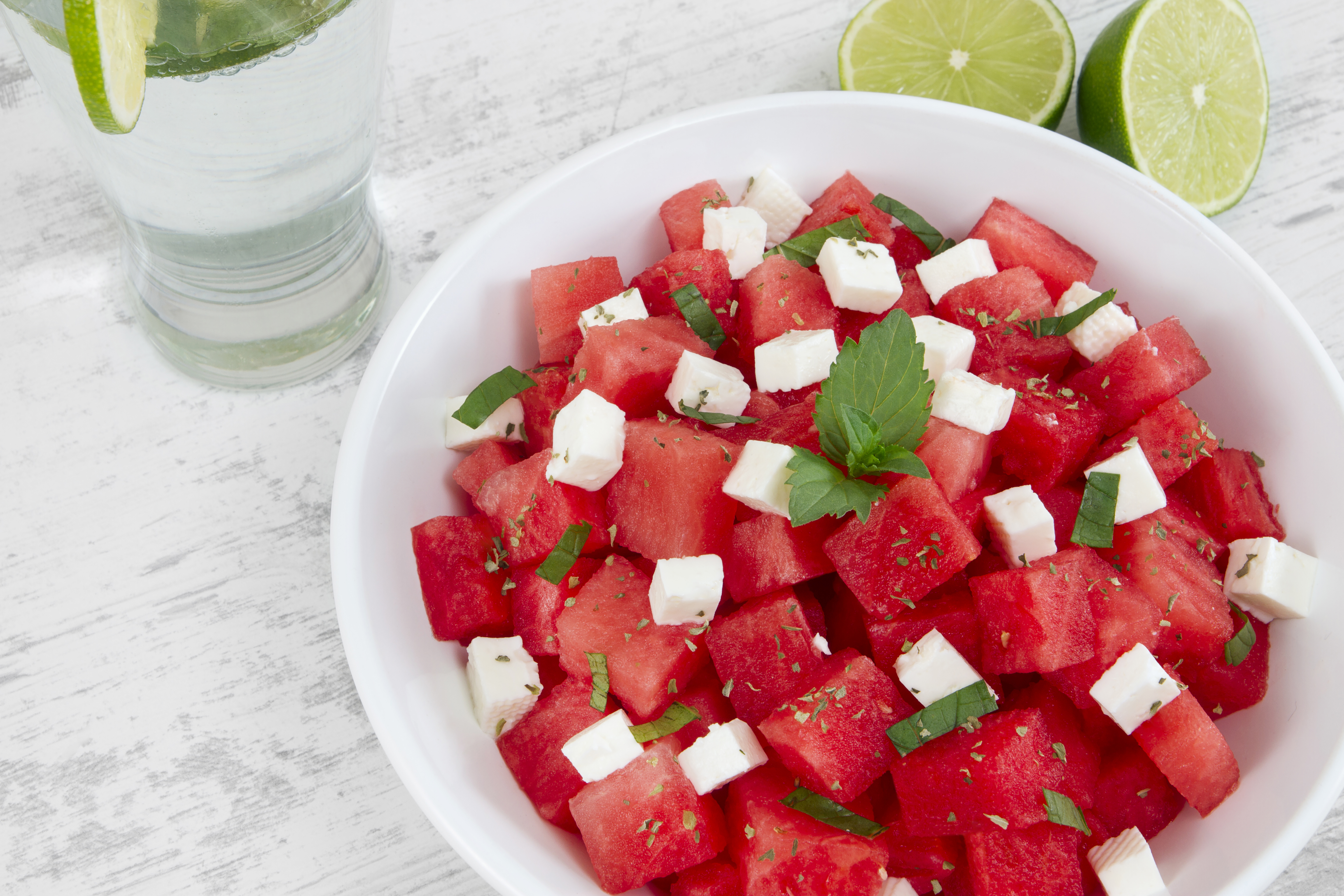 Receta: ensalada de sandía con queso feta