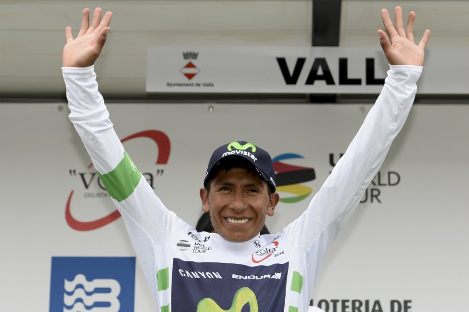Nairo Quintana es el líder de la competición catalana a falta de dos etapas. / AFP