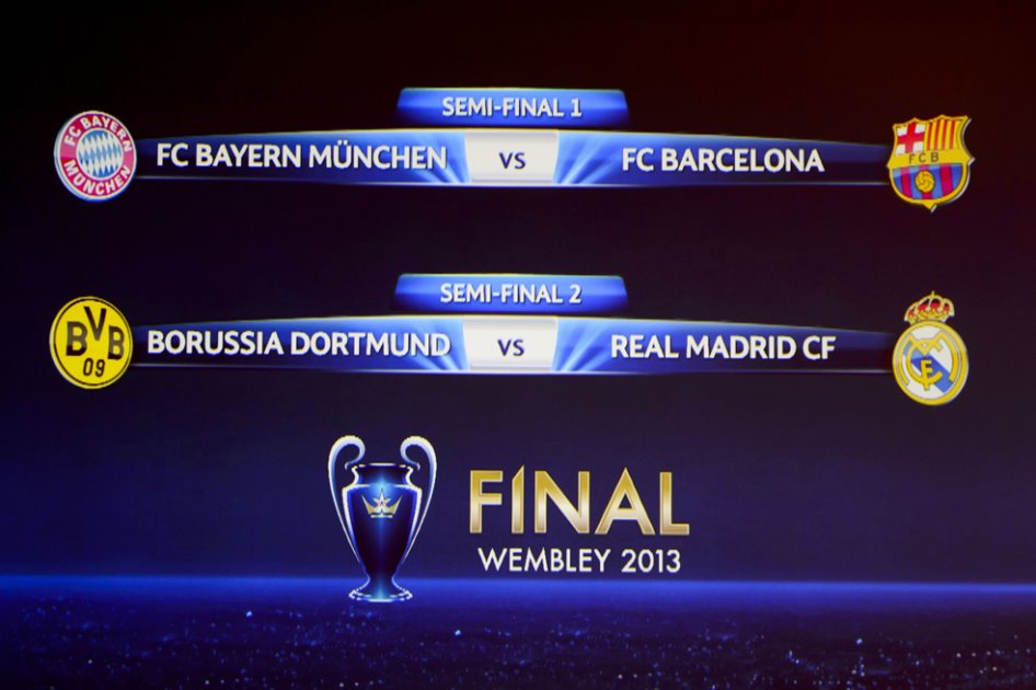 Bayern-Barcelona y Borussia Dortmund-Real Madrid, semifinales de Liga