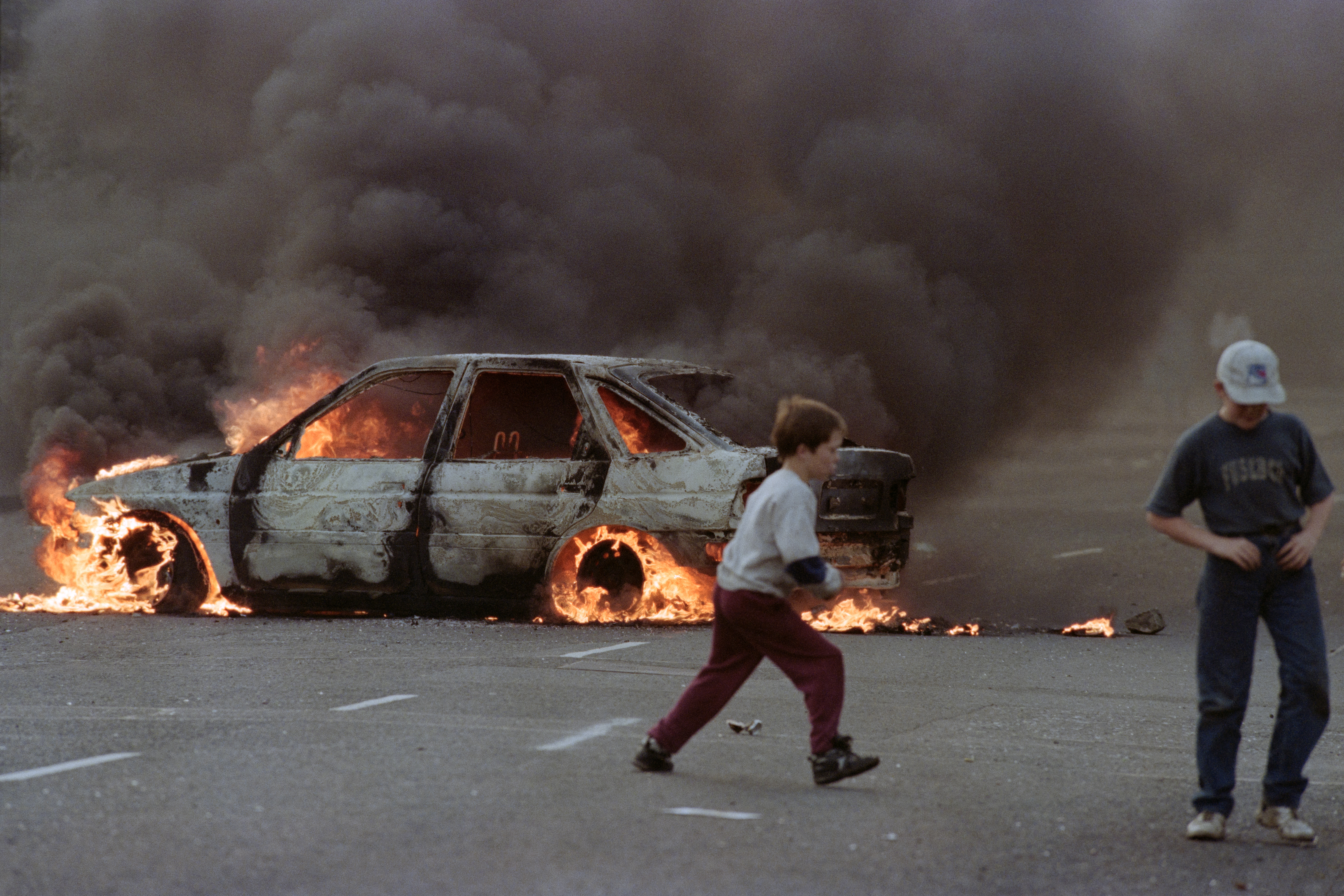 Atentado cerca al área católica de Shortstrand, en julio de 1996.