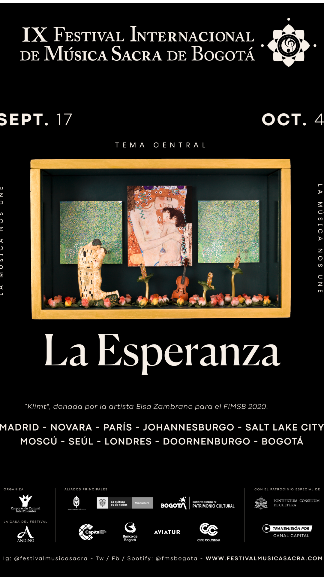 La imagen oficial del Festival, fue realizada y donada por artista plástica colombiana Elsa Zambrano.