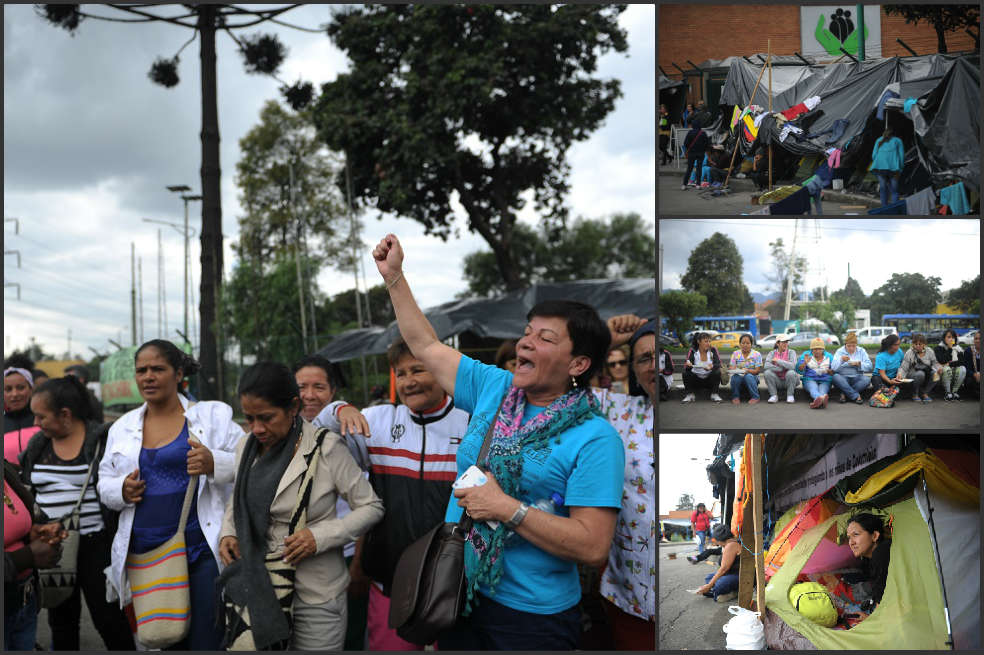 Así se vive el paro de las madres comunitarias en Bogotá