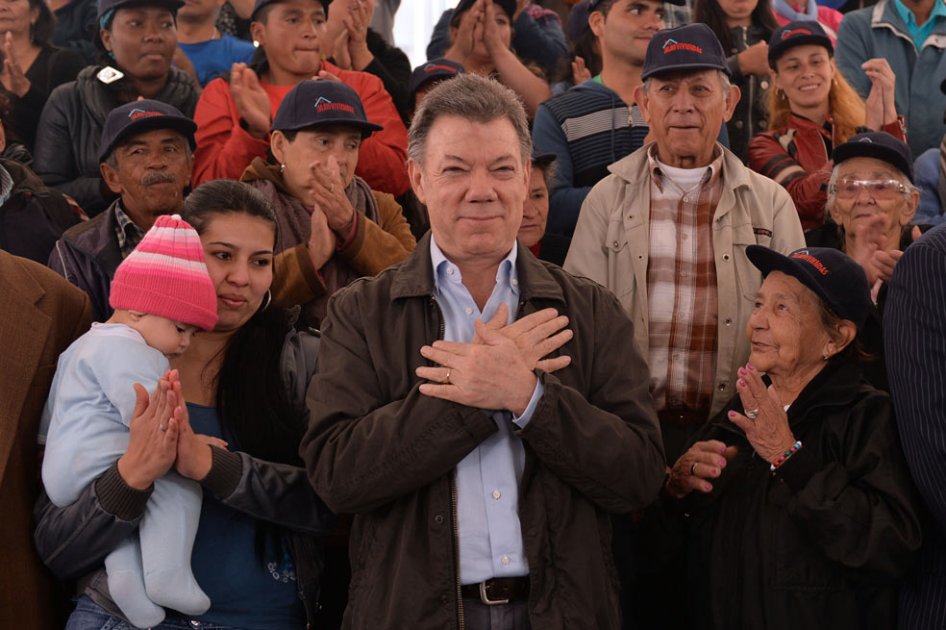 El presidente Juan Manuel Santos en un encuentro con la comunidad en Soacha (Cundinamarca).