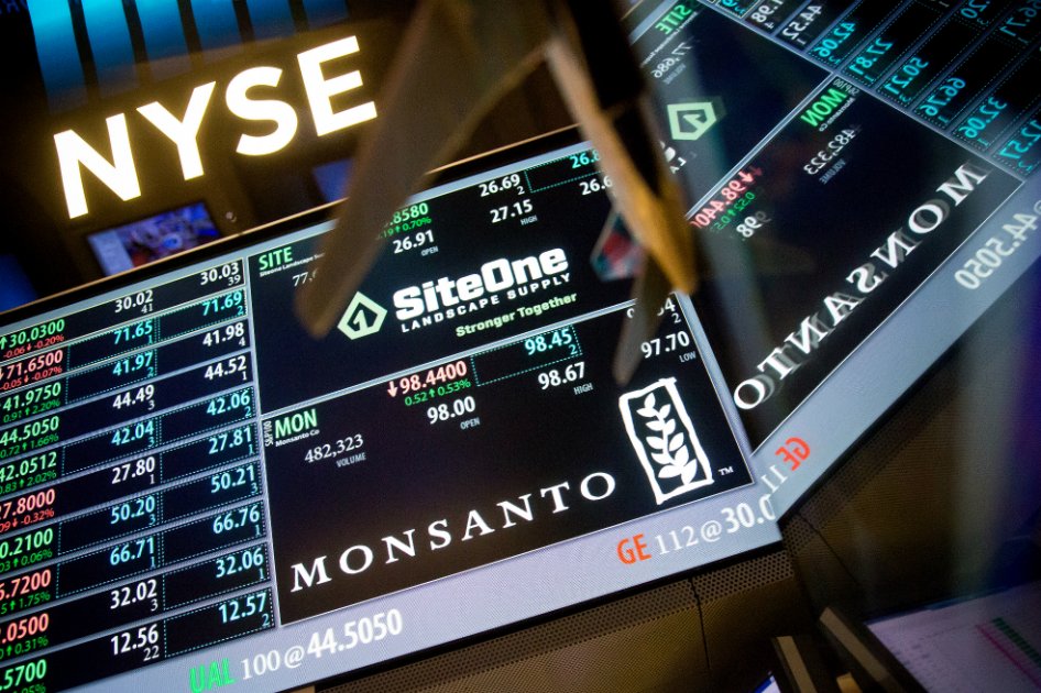 Tras rechazar la oferta de Bayer las acciones de Monsanto subieron un 2,49 % en la Bolsa de Nueva York (NYSE). /Bloomberg.