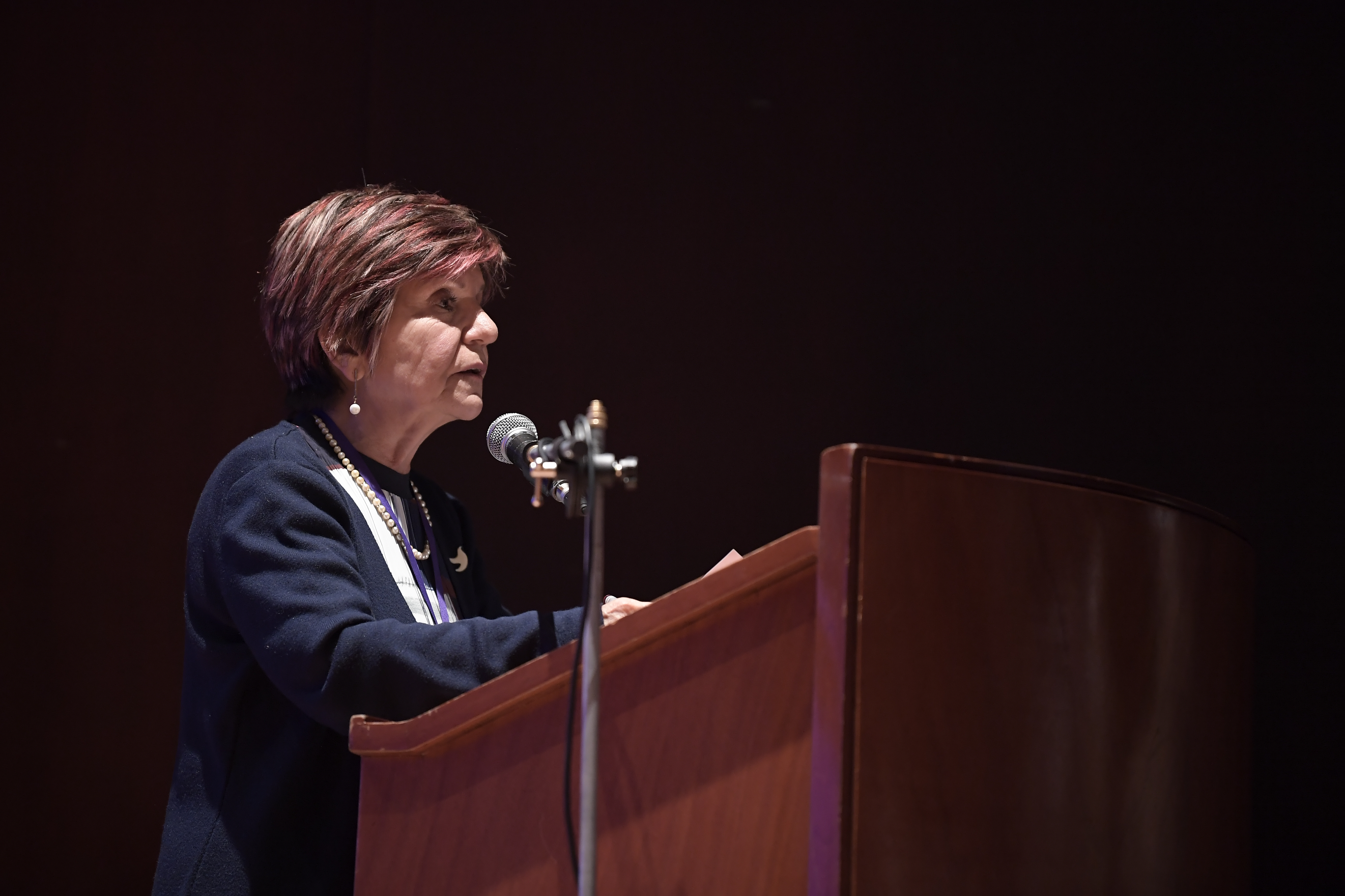 Directora de la Unidad de Implementación del Acuerdo de Paz, en el evento que conmemora los nueve años del Acuerdo de Paz, realizado en el Auditorio Teresa Cuervo Borda del Museo Nacional de Colombia, en Bogotá.