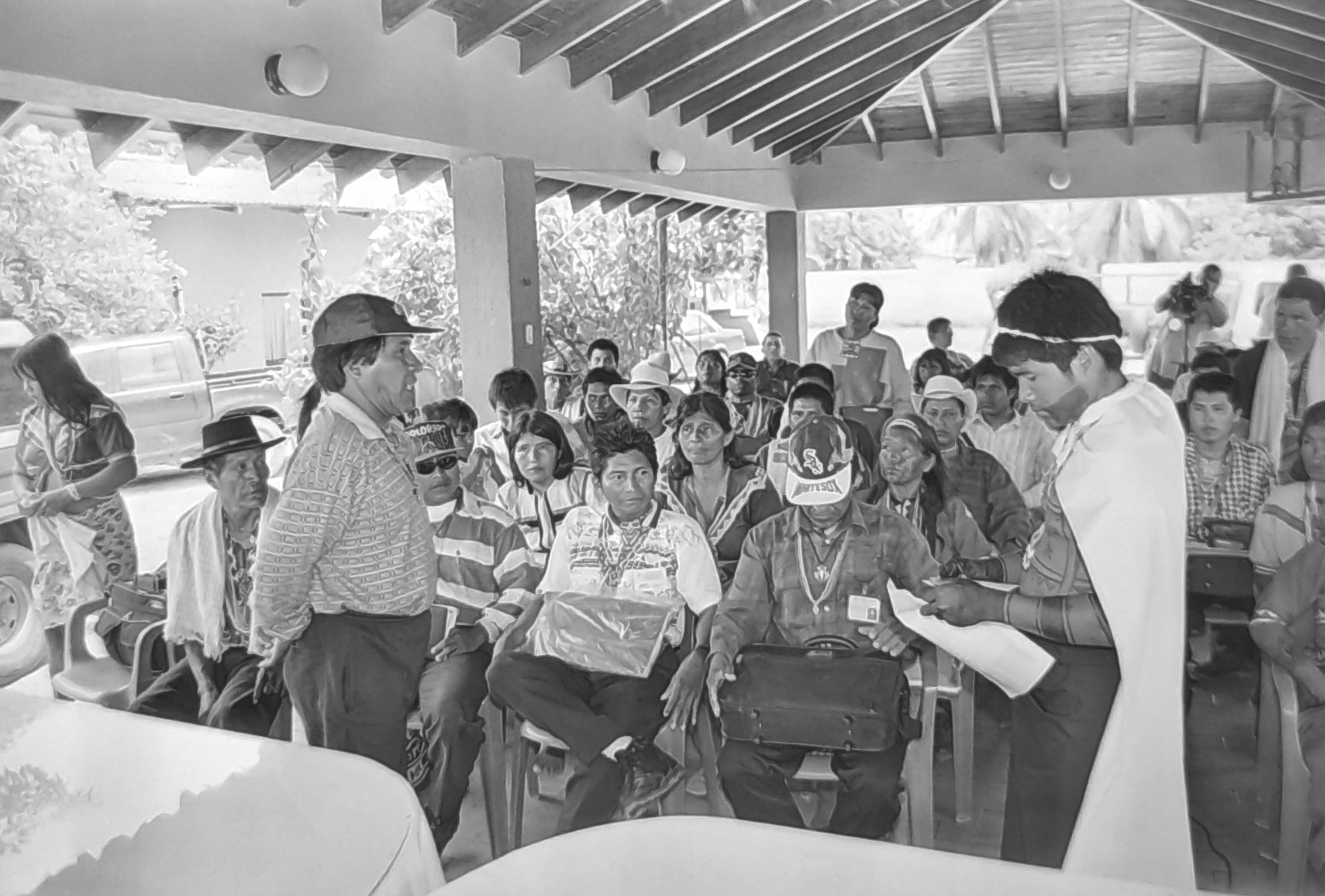 Meses antes de iniciar el llenado de Urrá, en agosto de 1999, los indígenas embera-katío se reunieron con miembros de la empresa que administraba el proyecto.