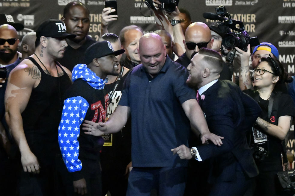 Mayweather McGregor se enfrentarán este fin de semana en Las Vegas. / AFP