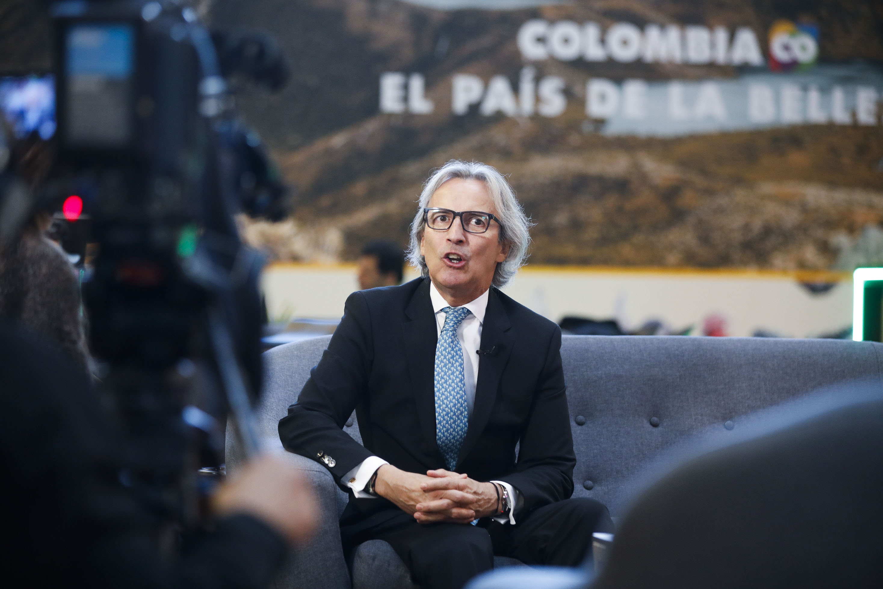MADRID, 30/10/2023.- Eduardo Ávila Navarrete, embajador de Colombia en España, durante una entrevista con la Agencia Efe en el inicio de la "Macrorrueda Madrid 2023" organizada por ProColombia EFE/David Fernández