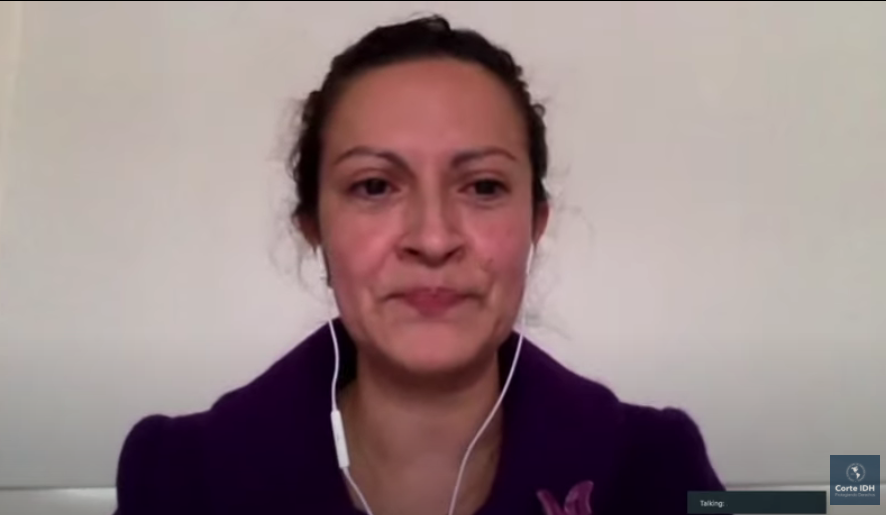 Jineth Bedoya, durante audiencia pública ante la Corte IDH.