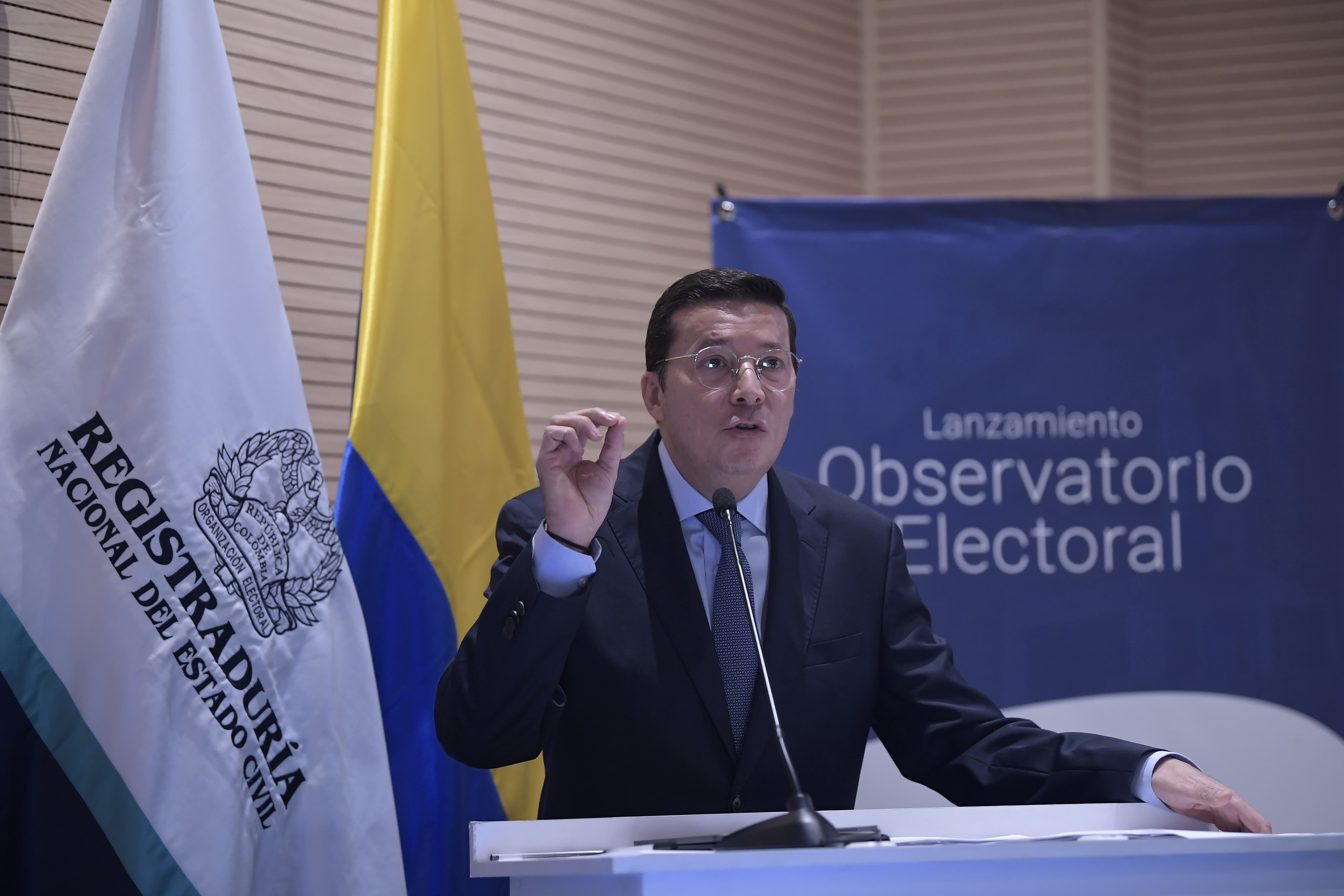 Registrador nacional del Estado Civil, en el lanzamiento del Observatorio Electoral, una plataforma que ofrece información de interés sobre temas electorales