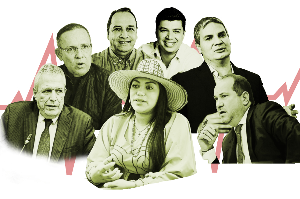 Senadores presidentes de las comisiones constitucionales Germán Blanco, Efraín Cepeda, Jaime Durán, Gustavo Moreno, Juan Felipe Lemos, Lidio García y Martha Peralta.