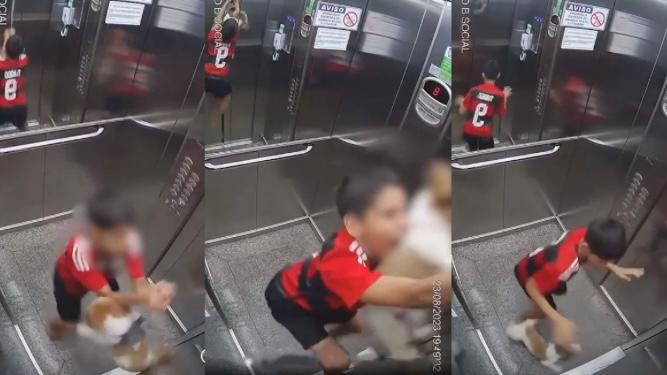 Video: niño salva a su perrita de morir ahorcada en un ascensor y se vuelve viral