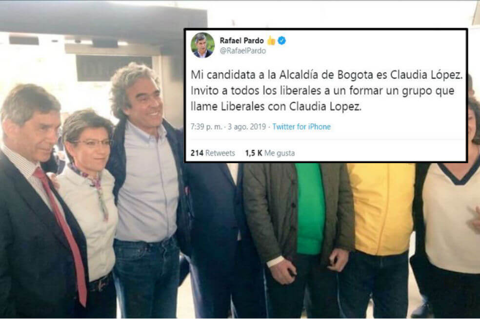 «Liberales con Claudia López»: el llamado disidente de Rafael Pardo en Bogotá