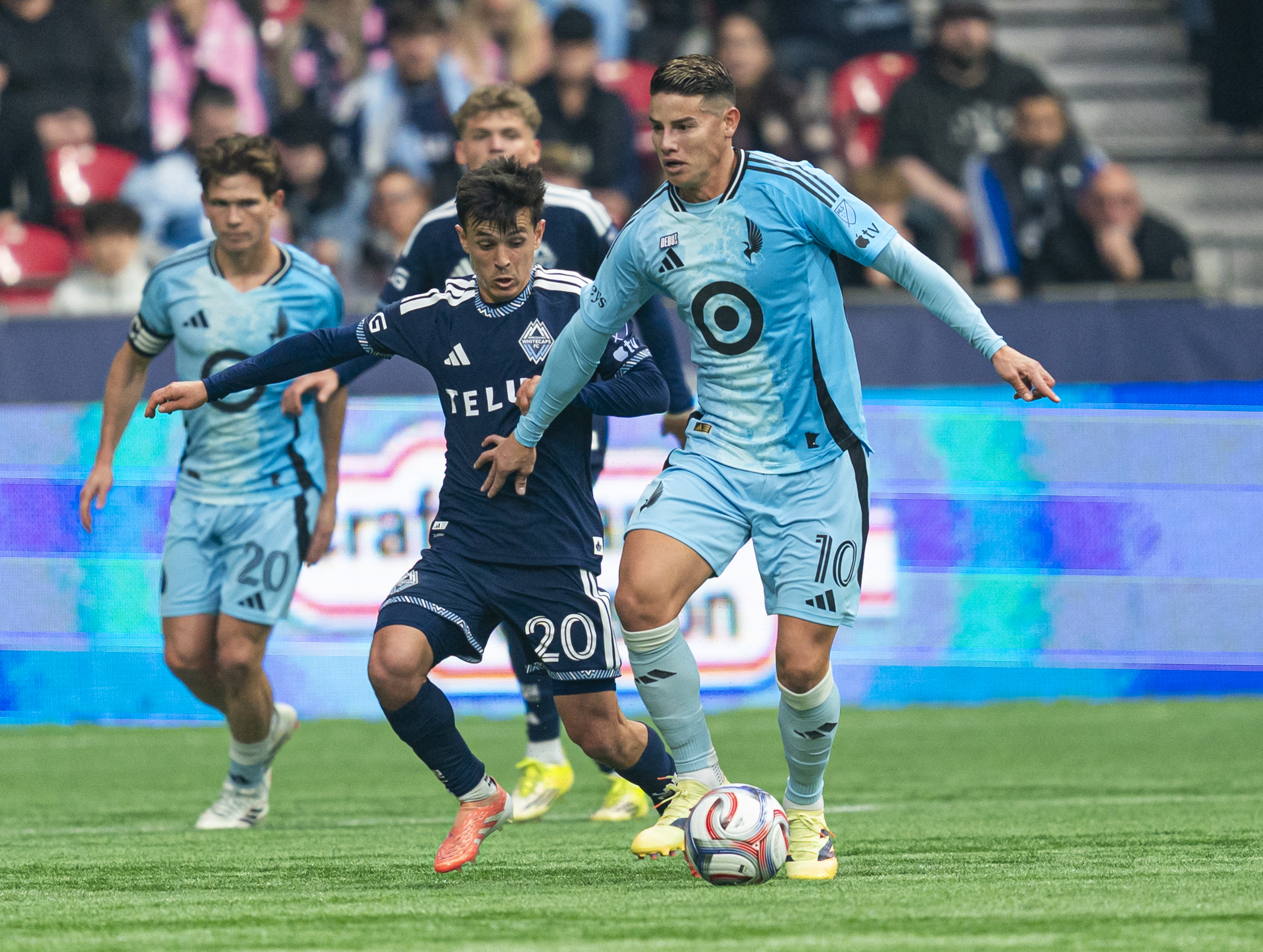 James Rodríguez durante su debut con Minnesota United en la Major League Soccer (MLS).