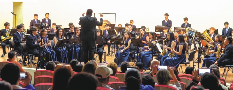 Banda Sinfónica Juvenil de Tibasosa durante una de sus presentaciones. / Alcaldía de Tibasosa.