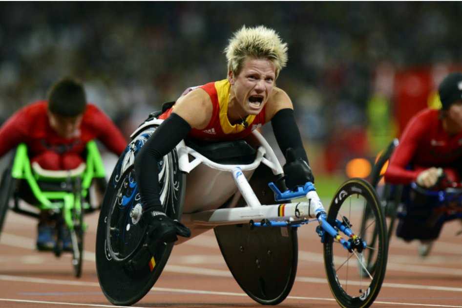 La atleta belga paralímpica Marieke Vervoort. / AFP