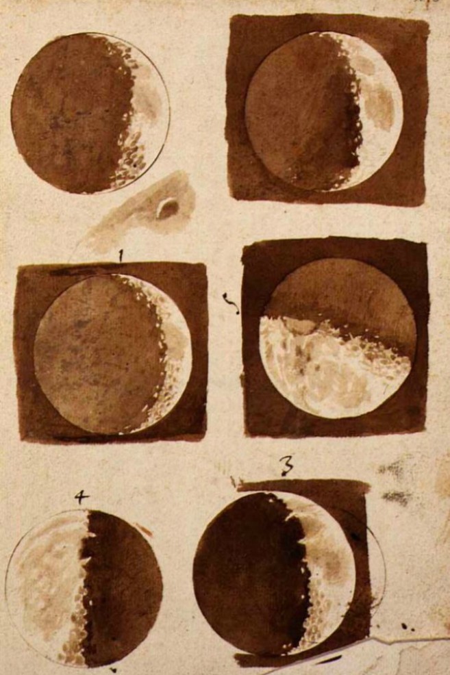 La Luna ilustrada por Galileo GalileiESALos primeros viajes