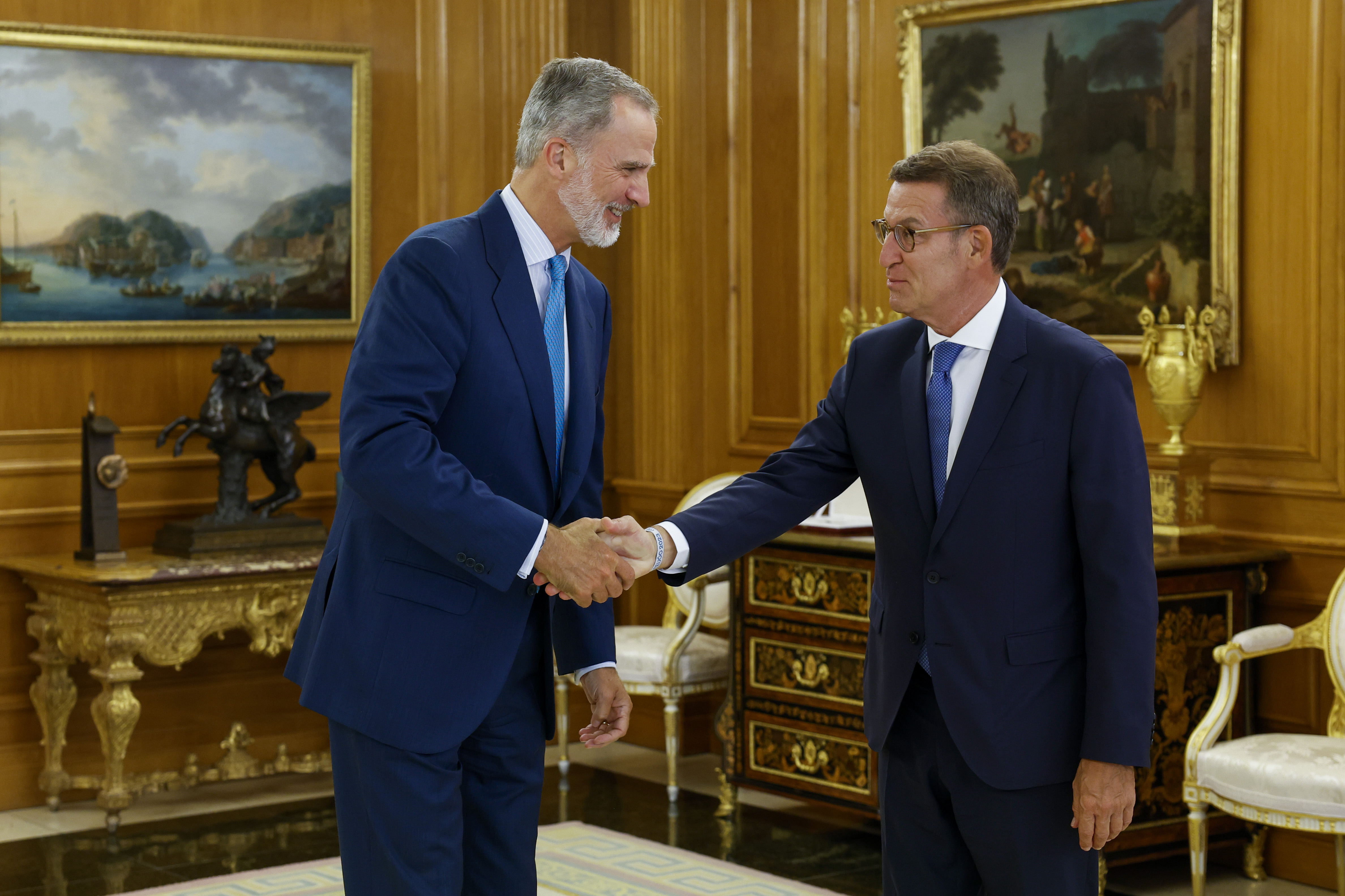 Rey Felipe VI apoya a Núñez Feijóo para intentar formar gobierno en España