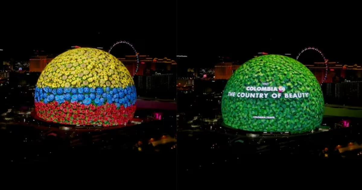 Colombia brilla en The Sphere: la esfera de Las Vegas proyectó la bandera del país