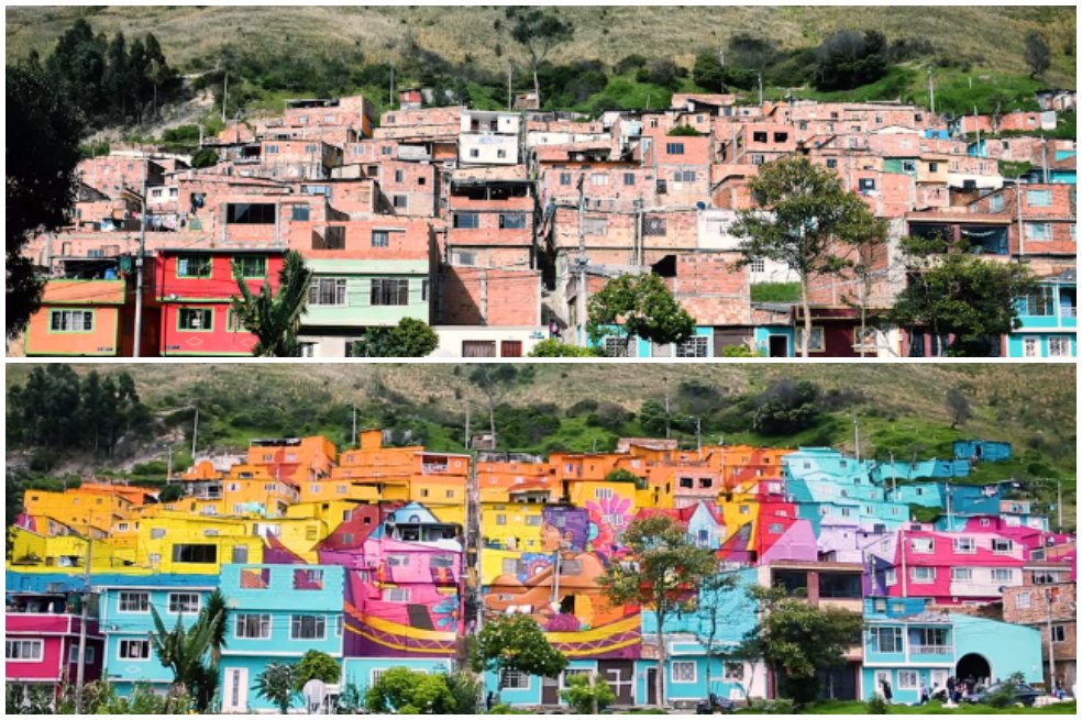 Barrio Los Puentes de Bogotá ahora es un gran mural
