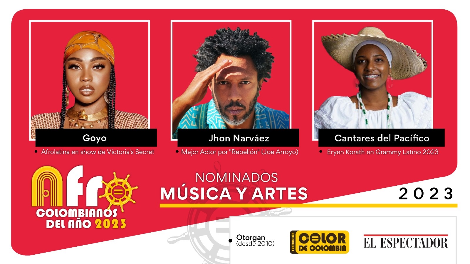 Primeros 18 nominados en Afrocolombianos del Año 2023