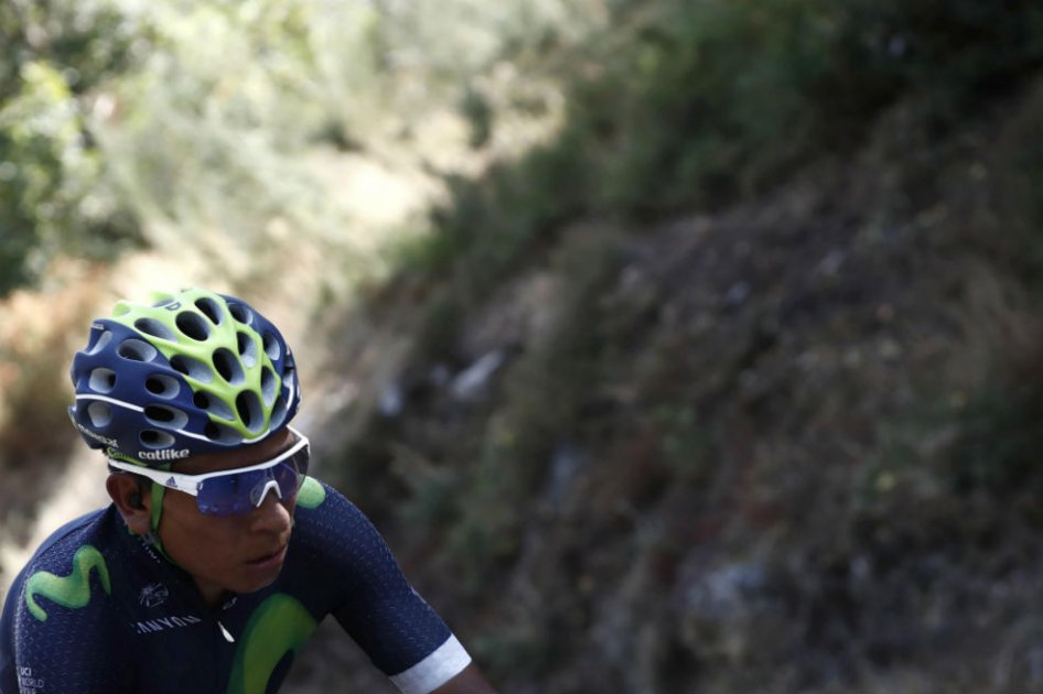 Nairo Quintana surante la décima etapa de la Vuelta a España. Foto: AFP