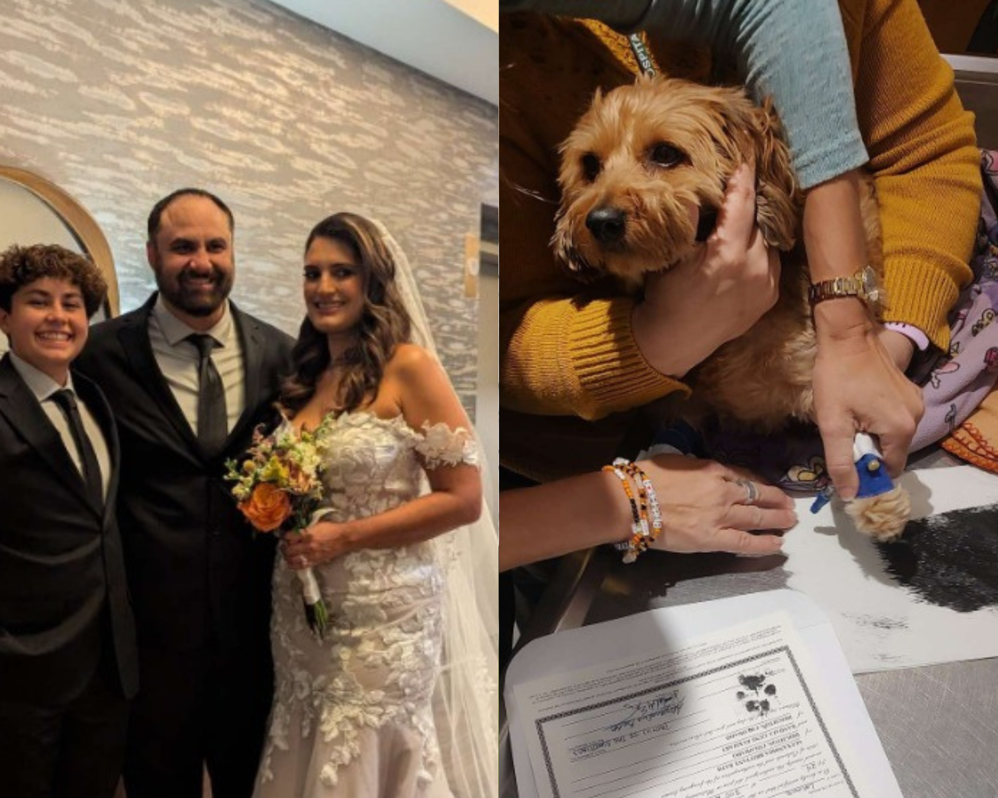 Pareja se casó en una clínica veterinaria para que su perrita con cáncer pudiera ser testigo