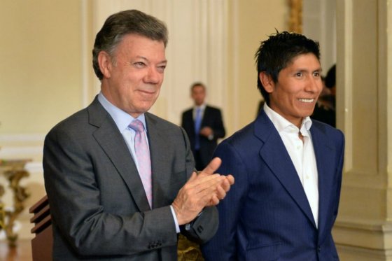 En varias oportunidades el primer mandatario ha reconocido el desempeño del ciclista Nairo Quintana. /Presidencia