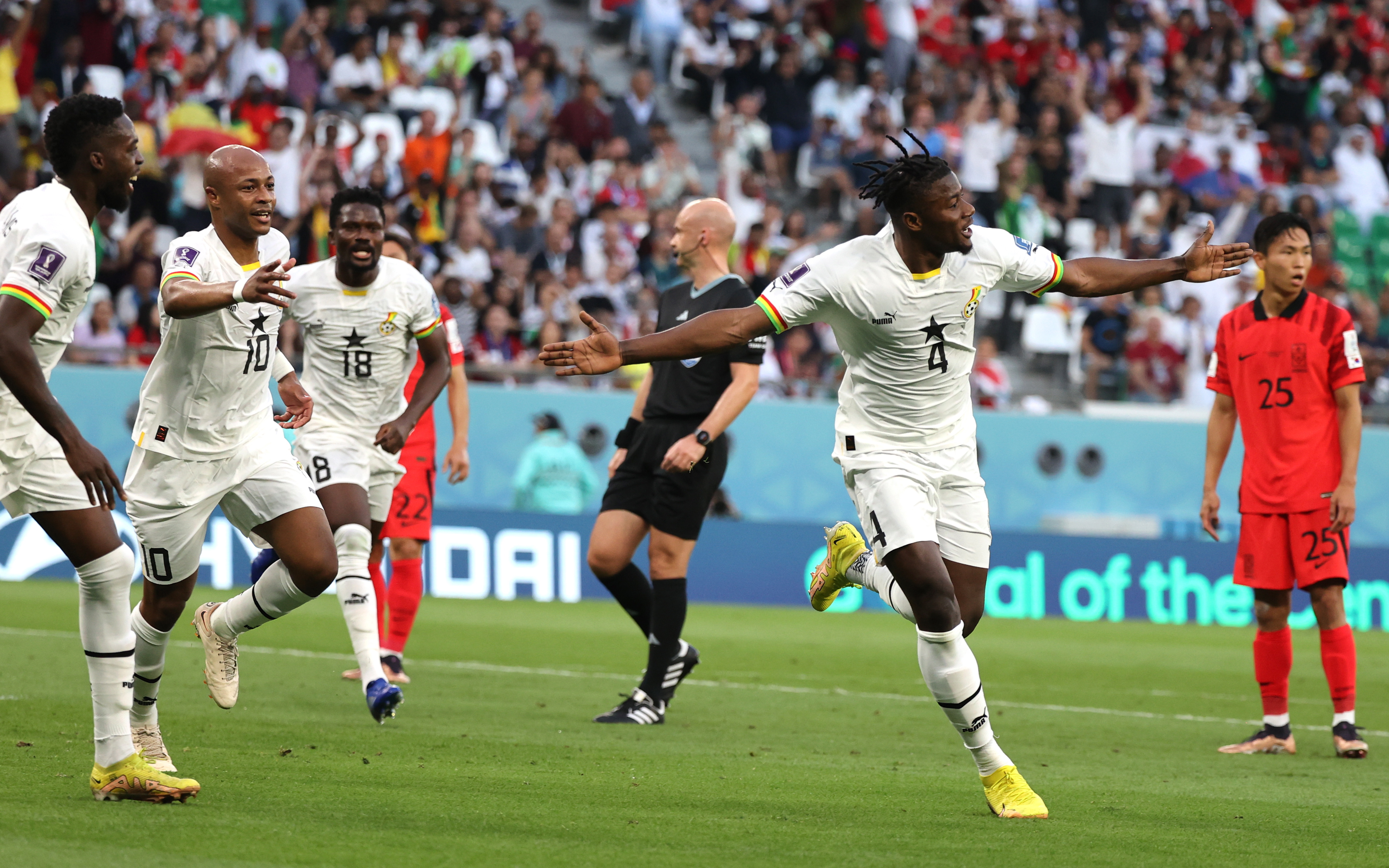 Otro partidazo en la jornada: Ghana derrotó a Corea del Sur