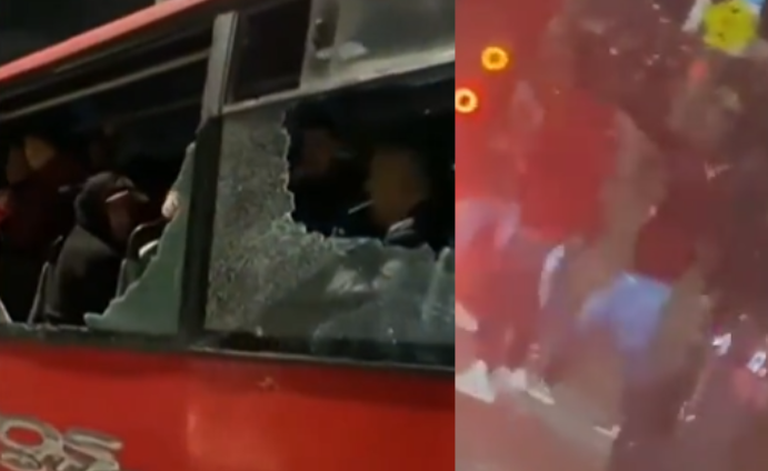 Hinchas del Santa Fe apedrearon y vandalizaron bus del equipo Universitario de Perú