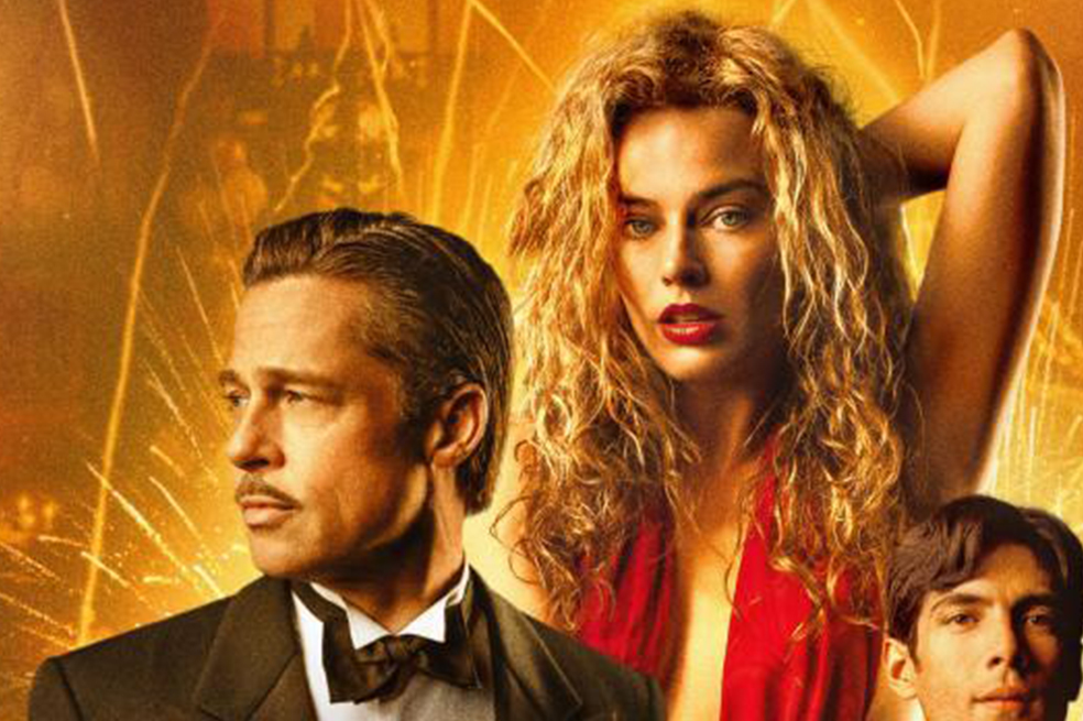 Margot Robbie y Brad Pitt en la película Babylon