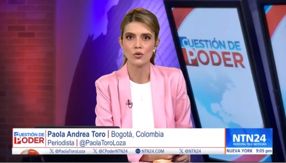Video: presentadora de ‘Noticias RCN’ sufrió duro golpe en plena emisión